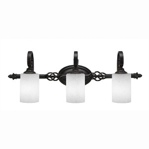 Toltec Lighting Elegante 3 - Light Vanity in  Dark Granite with 4" White Muslin Shade - 1 of 1