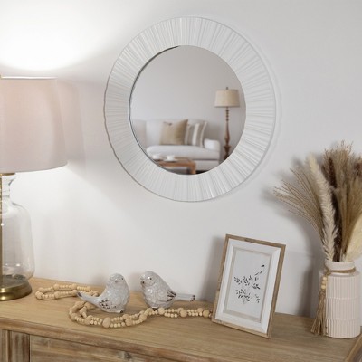 Elegant 20" Gold Fluted Round Wall Mirror