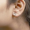 Haus of Brilliance Silver Blue Diamond Accent Open Heart Stud Earrings - 4 of 4