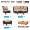 Syemin Patio Seating Sets, 12 Piece Outdoor Sectional Furniture Set with Cushions for Garden, Balcony, and Backyard, Beige, 23.8"*30"*30.7" - 2 of 4