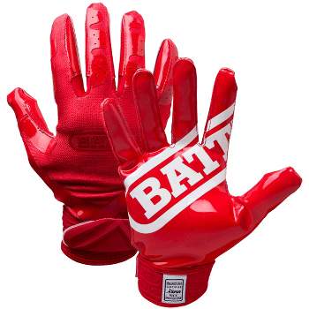 Battle Sports DoubleThreat UltraTack Football Gloves - Red/Red