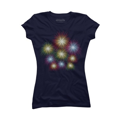 Junior's Design By Humans July 4th Fireworks Display By  T-Shirt