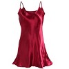 INSPIRE CHIC Women's Plus Size Full Slip Camisole Solid Satin Lotos Leaf Hem Basic Braces Nightgown Dress - 2 of 4