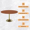 LeisureMod Verve Mid-Century Modern 48" Round Dining Table with MDF Top and Brushed Gold Pedestal Base for Dining Room and Kitchen - 2 of 4
