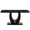 Kumasinova 63 Inch Rectangle Dining Table with Imitation Marble Tabletop and Metal Base for 6 to 8,Living Meeting Room,Black - 2 of 4