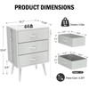 FONTOI 2 Pack Modern Nightstand with with Drawers&Open Storage Shelf, Bedside Tables for Bedroom, White, 11.81"*23.62"*15.75" - 3 of 4