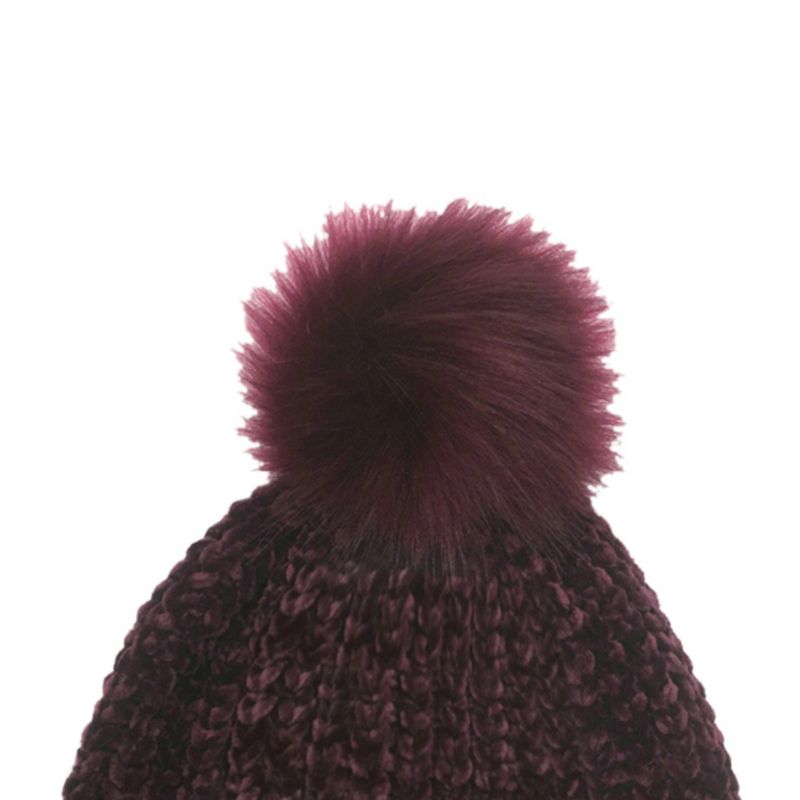 Charles Albert Girl's Chenille Pom Beanie - Kids Winter Hat, 3 of 4