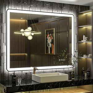 Apmir Super Bright Independent Controlled Front & Back LED Lighted Anti-Fog Aluminum Alloy Framed Tempered Glass Bathroom Mirror with  3-Year Warranty - 1 of 4