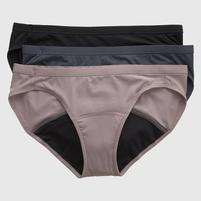 Hanes Premium Women's 4pk Bikini Underwear Briefs - Beige/Pink/Black XXL