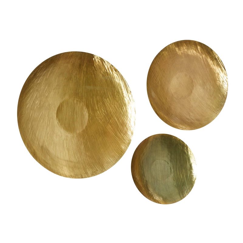 Set of 3 Metal Plate Metallic Disk Large Wall Decors - Olivia & May, 5 of 7
