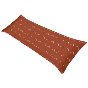 Sweet Jojo Designs Boy or Girl Gender Neutral Unisex Body Pillow Cover (Pillow Not Included) 54in.x20in. Orange Diamond Tuft Orange and Ivory - 1 of 4