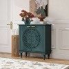 ORRD Hollow-Carved 2-Door Accent Cabinet - Adjustable Shelf Sideboard for Entryway, Living Room & Bedroom - 2 of 4