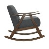 CAVINAS Mid-Century Accent Chair with Textured Fabric and Exposed Walnut Wood Frame - 2 of 4
