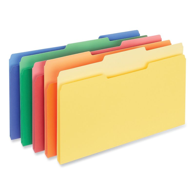 UNIVERSAL Recycled Interior File Folders 1/3 Cut Top Tab Letter Assorted 100/Box 12306, 2 of 5