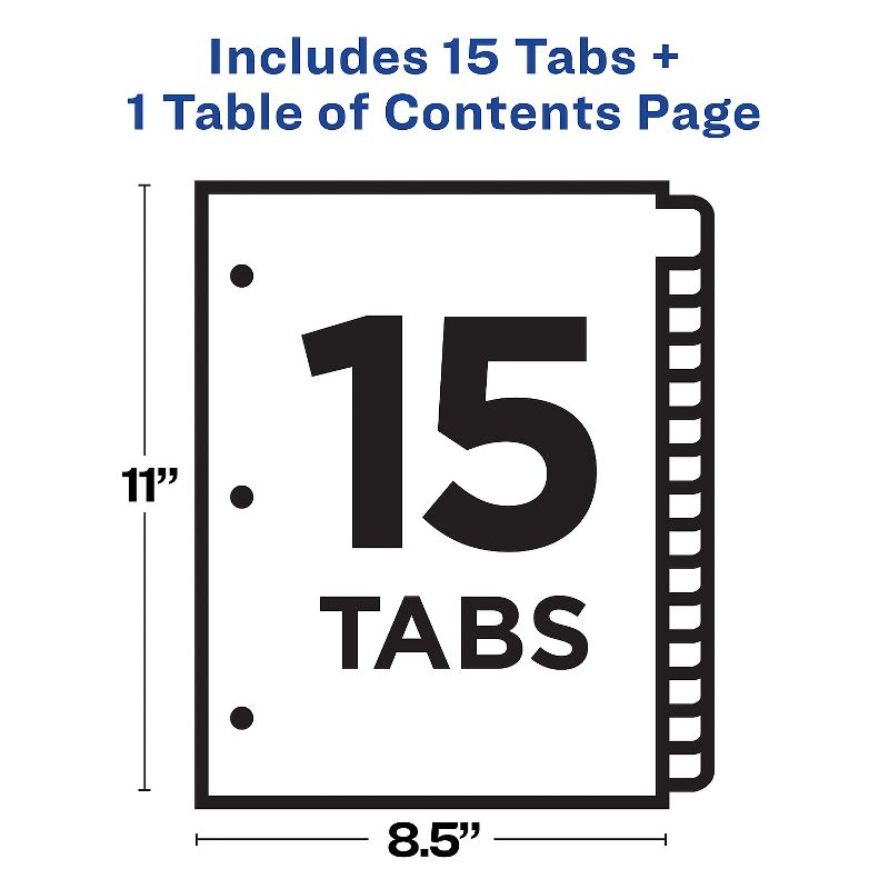 Avery Ready Index Customizable Table of Contents Black & White Dividers 15-Tab Ltr 11142, 4 of 9