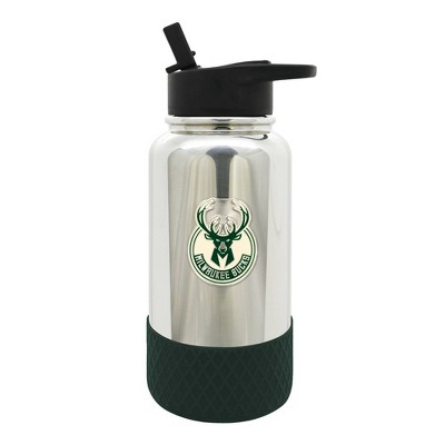 NBA Milwaukee Bucks 32oz Thirst Hydration Water Bottle - Silver