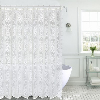 Ella Lace Ruffle Shower Curtain Blush 72X72 – Rustic Tuesday