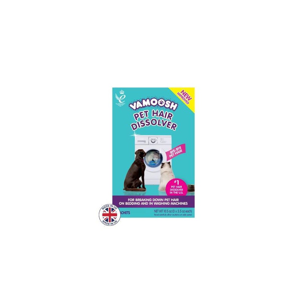 Vamoosh Pet Hair Dissolver for Pet Laundry Detergent Boosters - 10.5oz/3 Sachets