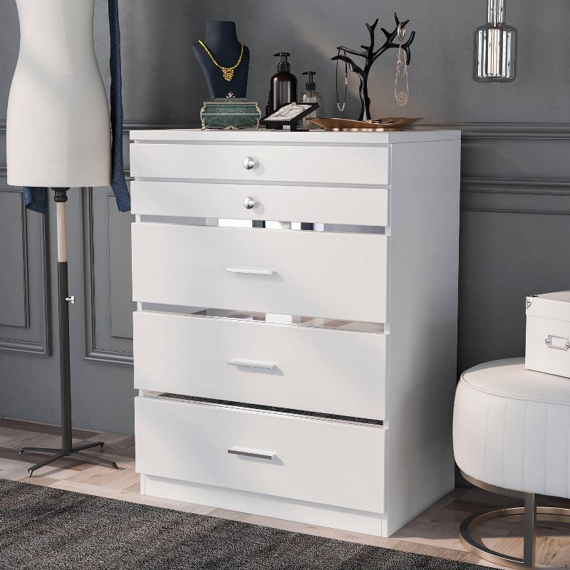 Garneta 5 Drawer Chest with Jewelry Drawers - HOMES: Inside + Out, 3 of 5