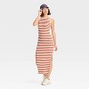 Women's Rib-Knit Maxi Bodycon Dress - Universal Thread™ Dark Red Striped - 3 of 3