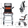 Ultra Lightweight Transport Wheelchair, Folding Portable Chair with Locking Handbrake, Flip Armrests & Swing Footrests - 2 of 4