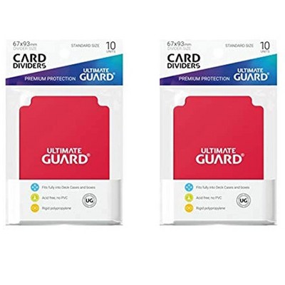 Ultimate Guard 2 Packs Ultimate Guard Red Card Dividers (10) Standard Size Individual Pack