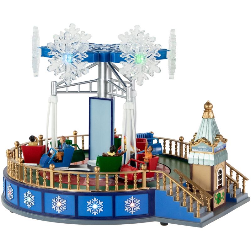 Northlight 12" LED Lighted Animated and Musical Carnival Blizzard Ride Christmas Village Display, 4 of 7
