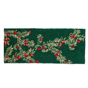 tag Winter Sprig Coir Door Mat - Natural Christmas Doormat, Green Multi, 40" L x 17" W, Easy to Clean - 1 of 1