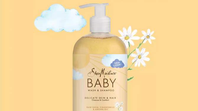 SheaMoisture Baby Wash &#38; Shampoo Raw Shea + Chamomile + Argan Oil Calm &#38; Comfort for All Skin Types - 13 fl oz, 2 of 16, play video