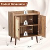 SEVOBAL Utility Storage Cabinets Vintage Rattan Sideboard Cabinet, Stylish Storage for Dining Room, Living Room and Hallway, Beige, 15"*26.4"*30" - 3 of 4