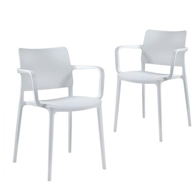 Omax Decor,Cleo Arm Resin Patio Dining Chair - (Set of 2)