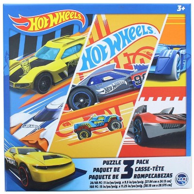 The Canadian Group Hot Wheels Jigsaw Puzzle 3 Pack |  24, 48, & 100 Pieces