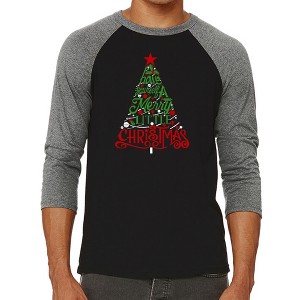 LA Pop Art Have Yourself a Merry Little Christmas - Men's Raglan Baseball Word Art T-Shirt - 1 of 4