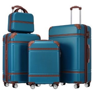 YONWAY Luggage Set 4 Piece Hardshell Expandable Suitcase Set, with TSA Lock and Spinner Wheel, Vintage Luggage Sets - 1 of 4