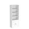 Bookcase with Doors Farmhouse Bookshelf 11.8in Depth Wooden Display Storage Shelves 71.4in Tall Bookcases - 4 of 4