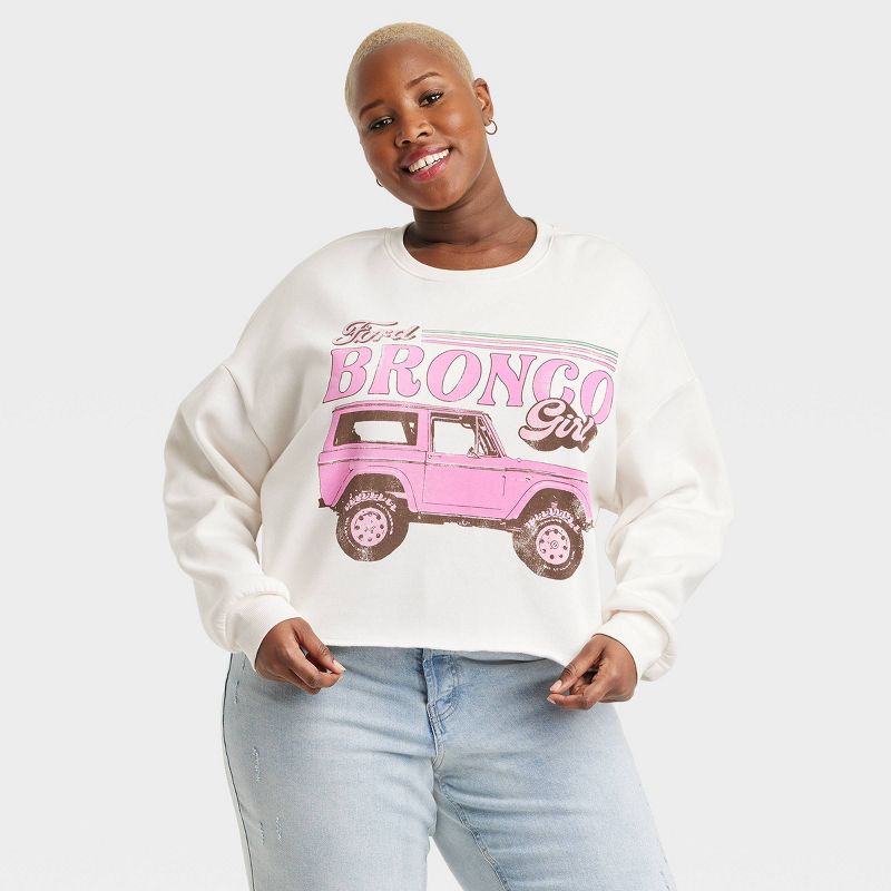 Women's Ford Bronco Girl Graphic Sweatshirt - White, 1 of 8