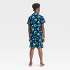 Boys' Minecraft Button-Up Pajama Set - Blue - 2 of 4