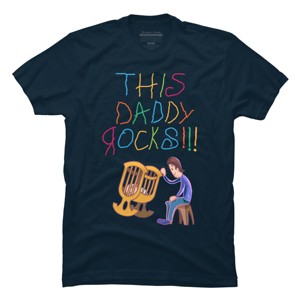 Men's Design By Humans Cute This Daddy Rocks The Baby By walrusindsutries T-Shirt - 1 of 2