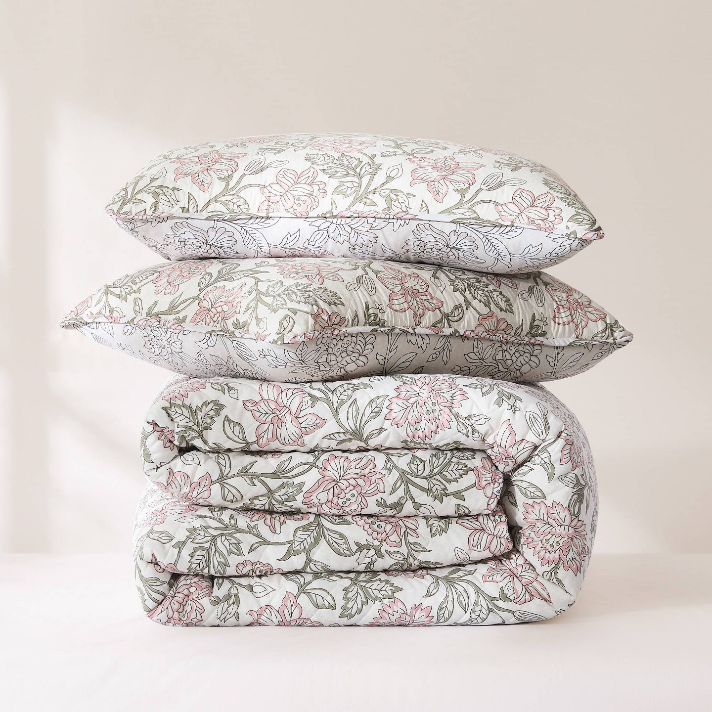 Покрывала Lush Decor Full/Queen Zara Floral Block Reversible Quilts Pink, цвет: С принтом — фото 4