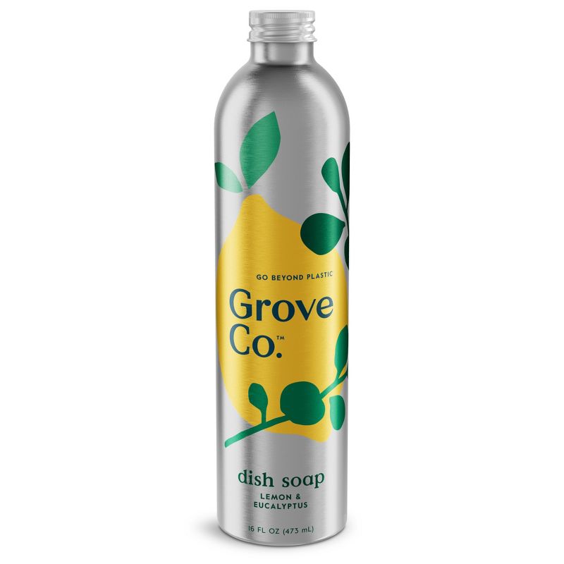 Grove Co. Lemon &#38; Eucalyptus Ultimate Dish Soap Refill in Aluminum Bottle - 16 fl oz, 1 of 7