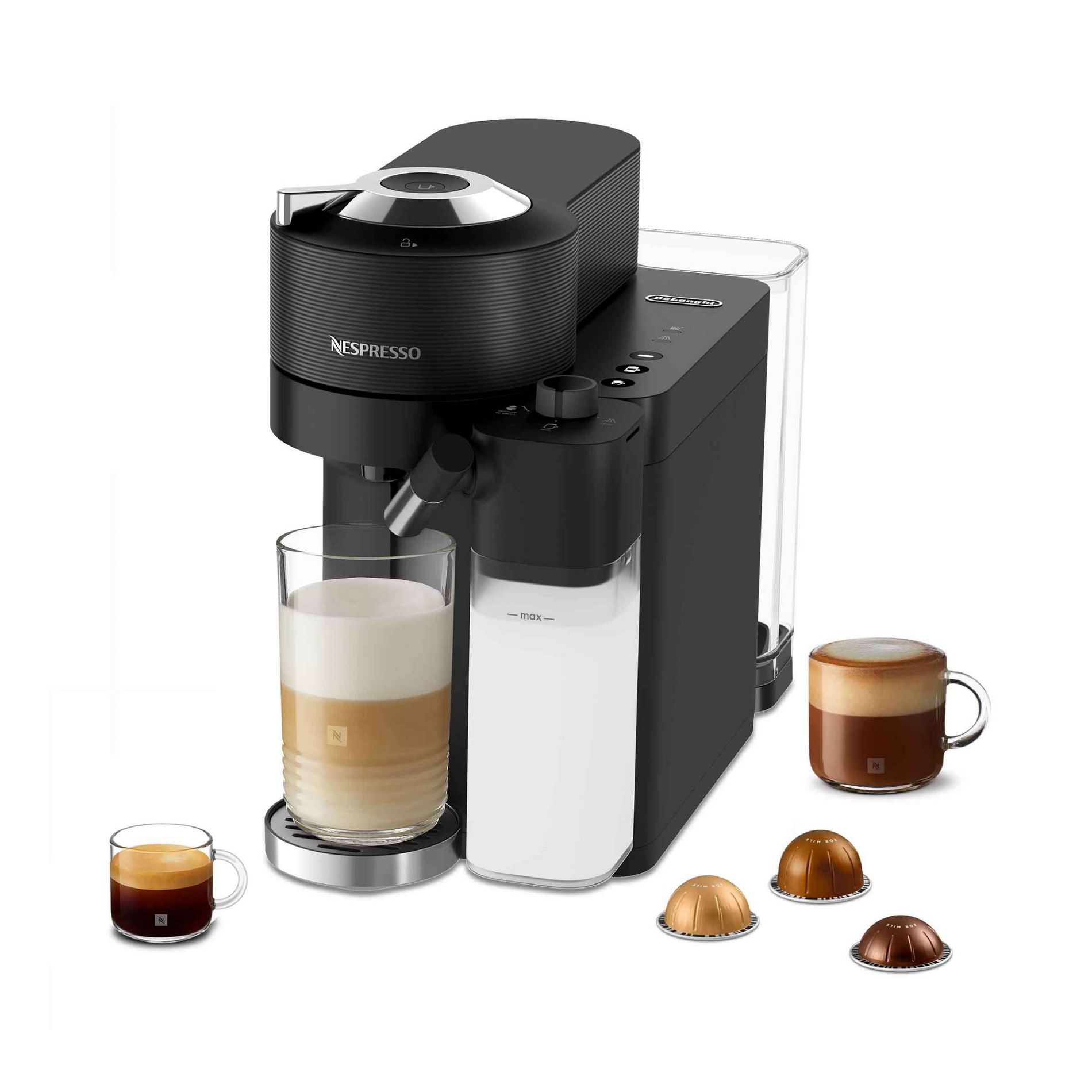 Nespresso Vertuo Lattissima Espresso Maker by DeLonghi Black: Single Serve Coffee Machine, Electric Frother