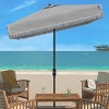 Milan Fringe 7.5 Ft Square Crank Umbrella - PAT8408 - Safavieh - 2 of 3