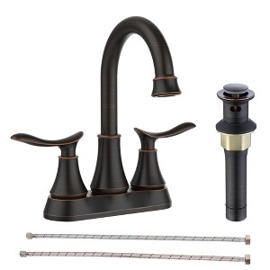 PAGED 4-Inch Bathroom Faucet Bathroom Vanity Sink Faucets with Pop-Up Drain and Supply Hosest, Faucet for Bathroom Sink - 1 of 4