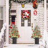 2Pcs 3ft LED Prelit Artificial Christmas Tree,Snow Flocked Xmas Tree,Potted Christmas Tree with 78 Warm White Lights&Vintage Pot Base,Xmas Decoration - 4 of 4