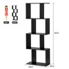 Tangkula 4-tier Free Standing S-Shaped Bookcase Multifunctional Wooden Storage Display Rack - 3 of 4