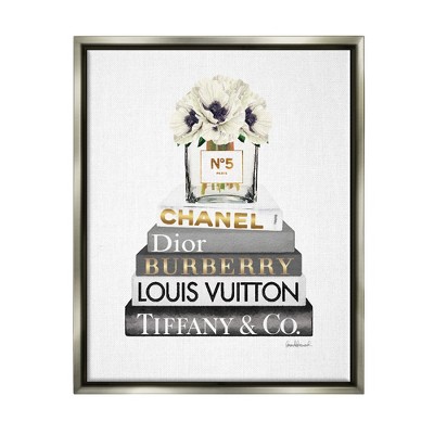 Stupell Industries Blooming White Floral Display on Glam Designer Bookstack