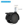 Unique Bargains Nylon Furniture Replacement 360 Degree Circlip Swivel Stem Casters with Brake - 2 of 4