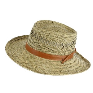 Kenny K Unisex Rush Straw 3 Inch Brim Gambler Hat - 1 of 4