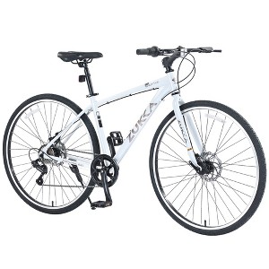 Whisen 28” Road Bike, Hybrid City Bicycle with Shimano 7 Speed Aluminum Alloy Frame Double Disc Brakes - 1 of 4