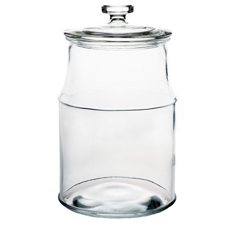 Amici Home Carlisle Glass Canister Round Jar, Food Safe, Airtight Lid with Handle and Plastic Gasket, For Kitchen & Pantry, 1 of 6